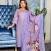 Unstitched Premium cotton 3-piece(Lavender color)