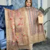 Unstitched Premium cotton 3-piece(Nude Color)