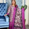 Semi-stitched Premium cotton 3-piece(Purple Color)