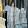 AARZU Premium SWISS LAWN 3-piece(Powder Blue)