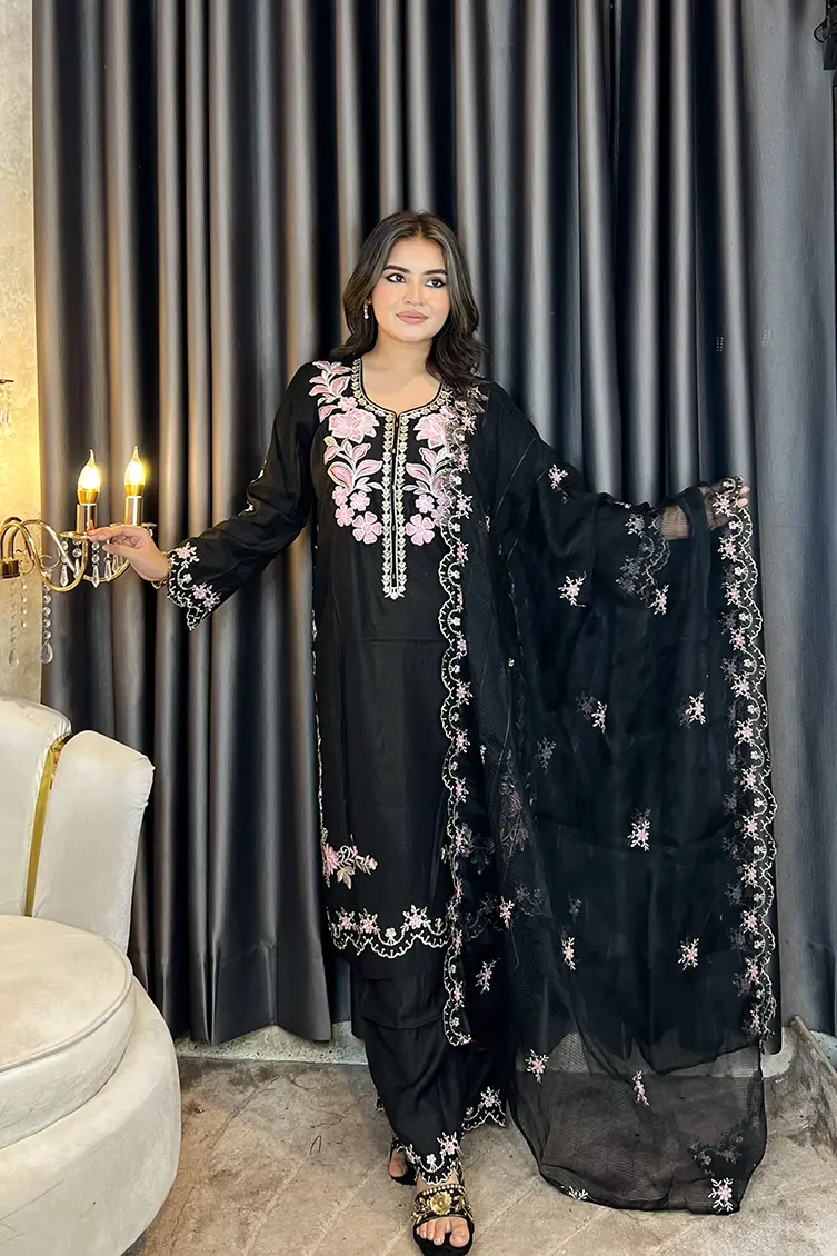 Floral Gorgeous Party 3-piece(Black)