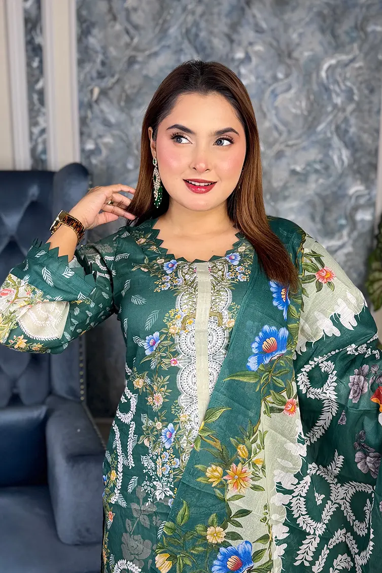 Alternative view of ANTARA Premium SWISS LAWN 3-piece(PASTEL GREEN)